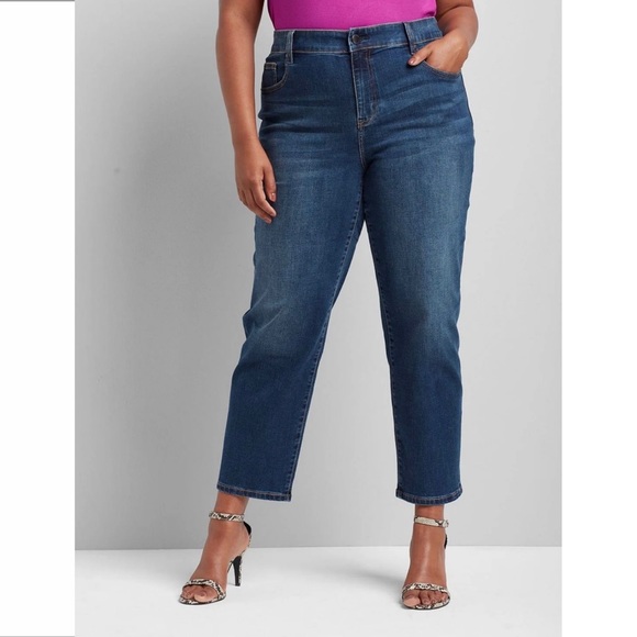LANE BRYANT Girlfriend Straight High Rise Jeans - Picture 1 of 6